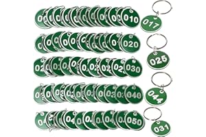 SOUNDZERO PhoenixDN 50 Pezzi Portachiavi Numerati, Portachiavi Numero, Portachiavi con Numero, Portachiavi con Targhette Identificative, Per Dormitorio Armadietto Organizzazione Smistamento