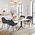 CLIPOP Velvet Dining Chairs Set of 4 Padded Seat Kitchen Chair with Arms and Metal Legs, Occasional Chairs for Living Room Bedroom
