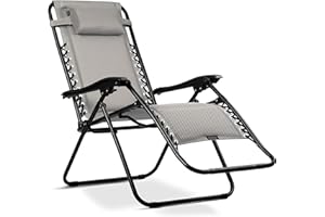 ‎SOFOTEL Sofotel Leżak Ogrodowy ChillWell Soft - Składany z Poduszką - Tkanina 3D FoamGrid Obciążenie do 120 kg - 160 x 107 x 60 cm - Szary