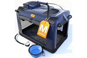 PetProved Dog Travel Crate Dog Carrier Pet Carriers for Dogs Medium Dog Car Crate Carrier Collapsible Dog Crate Foldable Crates for Cars Travel Carriers