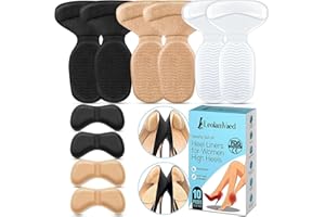 LEOLAMVAED Taloneras para Zapatos, Taloneras Silicona para Zapatos que Son Demasiado Grandes, Protector Talón Autoadhesivo, Almohadilla Talón para Prevenir Ampollas (10 Piezas en un Juego)