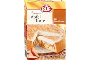 ‎RUF RUF Apfeltorte, Backmischung für eine Apfel-Torte mit Sahne-Creme und Zimt-Zucker, Apfel-Zimt-Torte, vegan, 500g