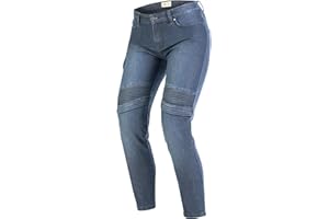 BROGER Ohio Lady Pantaloni Jeans da Moto Donna | Fodera in Fibra Aramidica | Protezioni SAS-Tec per Ginocchia, Fianchi e Coccige | Inserto Coolmax | Tapered Fit