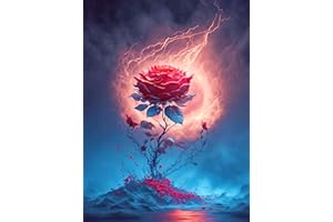 KUIZHEN 5D Diamond Painting, DIY Full Drill Malerei Kunsthandwerk Kits, 30 x 40cm Diamond Malerei Strass Stickerei Kreuzstich Gemälde für Zuhause Wanddekoration (Feuer stieg