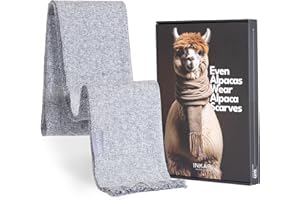 Inkari Écharpe d'hiver en alpaga fait à la main - Pour homme - 200 x 40 cm - Élégante écharpe pour homme en laine alpaga et laine mérinos - Écharpe en laine mérinos pour homme