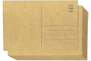 BEST PAPER GREETINGS Set of 50 Brown Kraft Paper Blank Postcards Pack - 10.2 x 15.2 cm