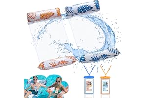 Weeupolfun Hamaca de Agua Inflable, 2 Pcs Hamaca Flotante para Adultos Juguetes de Playa, Flotador de Piscina con Estampado de Hojas de Palma con Tema de Selva Tropical para Fiesta de Verano