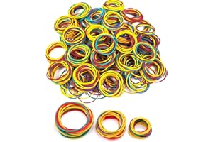 ‎YOOSSO Yoosso 500 Stück Bunte Gummibänder, 25/38/50 mm klein Gummiringe Haushaltsgummi Gummiband Gummis Gummiringerl Elastizität für Zuhause Schule Büro