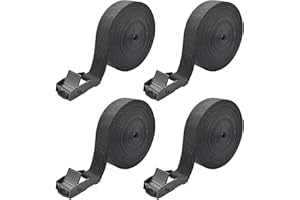 Mis.Moon 4 Stück Spanngurte, 5m Verstellbare Befestigungsgurt mit Klemmschloss, Zinklegierung Schnappverschluss Spanngurt für Kajaks, Motorrad, Sackkarre, Anhängerkupplung