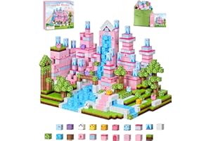 PINKCAT Magnetic Blocks for Girls Toys- 100pcs Magnet Castle Building Set, Montessori Sensory Toys for Toddlers, Gifts for Kids Age 3+, Fidget Cubes Construction Toys for Halloween, Christmas, Birthday