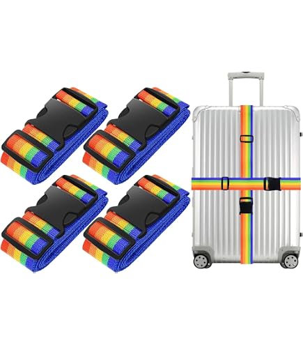 Sangles De Valise Réglables 200cm - Vert Néon | Sécurité Et Visibilité Pour Bagages