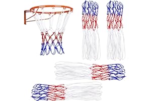 TSHAOUN 4 pcs Redes para Aros de Baloncesto Red de Repuesto, 4 Malla para Estándard Canasta de Baloncesto, Red de Baloncesto de 12 Bucle, para Interior y Entrenamiento al Aire Libre