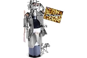 BRUBAKER Porta Botella de Vino - Cazadores - Portabotellas de Metal Decoración con Tarjeta de Felicitación - Regalo de Vino