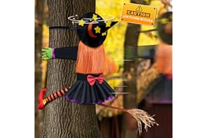 BENPEN Halloween Decorations Outdoor Witch Props,Hanging Halloween Decor for Door Porch Pole Garden Yard Outdoor, Flying Witches into Tree Trunks Pillars Cute Ornaments,Crashing Witch into Tree