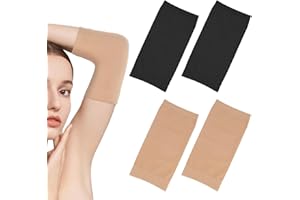 TIESOME 2 Pairs Forearm Tattoo Cover up Sleeve, Tattoo Cover up Compression Sleeves Arm Sleeves for Women Men(7.1 X 3.5inch) (Nude,Black)