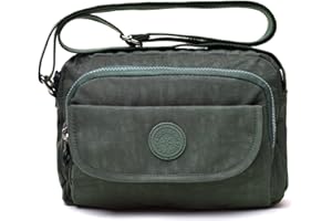 tuokener Borsa a Tracolla Donna Borsetta Impermeabile Borse a Spalla Crossbody Messenger le Donne Multi Tasca Borsa Casuale Per Viaggio (Verde Militare)
