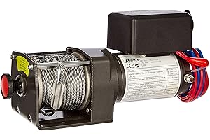 Ribimex Verricello Elettrico 12V per Carichi fino a 2100 Kg, Cavo in Acciaio 14 m, Uso Elettrico e Manuale, Comando a Distanza tramite Cavo da 2,8 m, Accessori per l'Installazione Inclusi - PE12V/2500