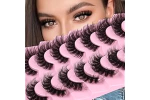 JIMIRE Eyelahes D Curl Faux Mink Lashes Fluffy Cat Eye 20MM Dramatic False Eyelashes Look Like Eyelash Extensions Cat Eye Lashes Wispy Full Eyelashes 7 Pairs Pack