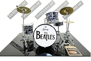 MUSIC LEGENDS COLLECTION Mini Drum kit the Beatles Ringo star ludwig tribute miniature rock 25cm model scale 1:4 collectible box set batteria modellino da collezione