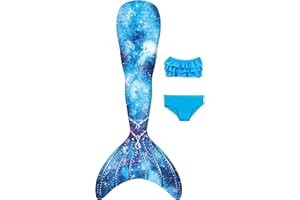 shepretty Coda di Sirena con Bikini per Bambina Set Bikini