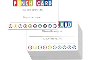 HEBAYY 102 PCS Tarjetas Perforadas. Tarjeta de recompensa por Lealtad de incentivos para el Aula de Negocios (versión Inglesa 9 x 5 cm)