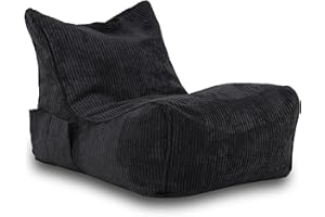 ‎ECOPUF Ecopuf Flavio | Sitzsack Cord Sessel Mit Füllung Chaiselongue | Indoor Beanbag aus Velvet | Sitzsäcke für relaxtes Sitzen & Liegen | Sitzsack Sessel mit Tasche und Griff | 80x50x60 cm