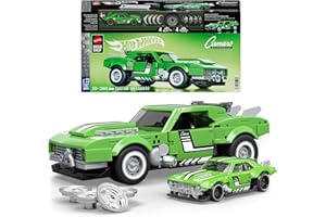 Mattel Brick Shop Hot Wheels Custom '68 Camaro Speed Series, 289 piezas, detalles realistas y pegatinas para personalizar, para adultos coleccionistas y niños y niñas a partir de 10 años , JFT17