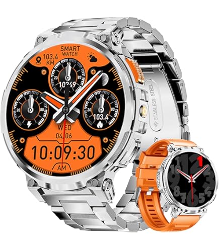 Montre Connectée Homme Ronde LIGE Montre Connectée 1,85" écran IPS - 730mAh Batterie - IP68 - 120 Modes Sport - Santé 24/7 - Android/iOS Montre Sport 120 Modes