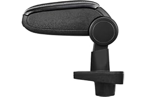 LP Trade Bracciolo centrale per Clio 4 IV | Accessorio consolle di stoccaggio e poggiapolsi con vano organizzatore, pezzo di ricambio interno per auto, similpelle nera, cuciture bianche