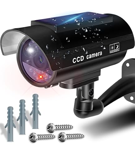 Cámaras De Seguridad Falsas Con Luz LED Intermitente (Pack De 2) - Simulación Realista, Funcionan Con Pilas, Ideales Para Disuadir Ladrones En Casa O Negocio