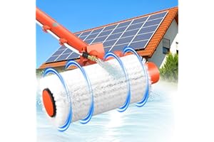 BEEDOVE Elektrische Teleskop Waschbürste mit Teleskopstiel 6,5m - PV Anlage Reinigungswalze Waschbürste | Ausziehbar Teleskopstangen Reinigung für Fenster, Terrassendach, Wintergarten Reinigungsset