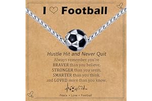 USEEDOVIA Football Necklace Gifts for Boys, Football Gifts for Teenage Boy Age 13-15 16-18 Years Old Birthday Christmas Graduation Soccer Jewelry Gift for Son Grandson Nephew Brother