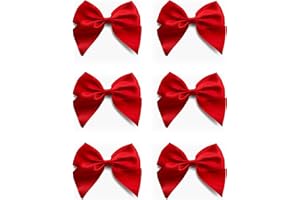Italian Options Large Satin Ribbon Bows Self-Adhesive Fabric Bow Decorations for Gift Wrapping Hampers Cake Decoration Hair Bows Crafts Crafting Red 6 Pack 10 cm
