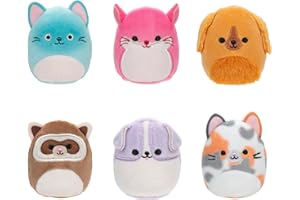 Squishville by Original Squishmallows Perfect Pals Squad Plush - Six 2-inch Squishmallows Plush Including Charlice, Sigrid, Finley, Farice, Tahoe, and Rheya - Toys for Kids