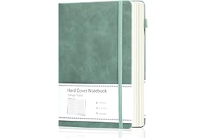 CAGIE Journal Notebook Lined A5 for Women, 320 Pages 100gsm Thick Paper, Hardback Notebook for Writing, Work, Diary & Notes Work, Note Taking, Travel, School, Green, 5.7x8.3 Inch