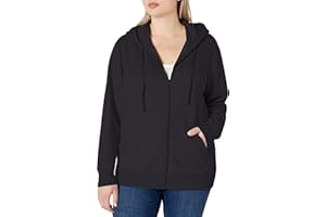 Amazon Essentials Felpa con Cappuccio e Zip a Tutta Lunghezza in Pile di French Terry (Taglie Forti Disponibili) Donna