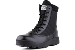 Savage Island Guardian Tactical Combat Boots – Side Zip & Lace Up Breathable Military Patrol Boots for Work, Police, Outdoor Work, Cadets & Security