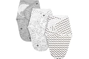 AYBUY Śpiwór dla niemowląt, 0–3 miesięcy, ekologiczne śpiwory bawełniane dla noworodków, koc swaddle, śpiwór dla dzieci w tkaninie unisex 3-pack (ciemnoszary)