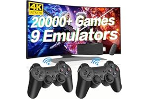 HEAVENBIRD Wireless Retro Game Console, 64G Game Stick Built in 20,000 Games, 10+ Emulators, Dual Wireless Controllers, Plug & Play Video Game Consoles, 4K HDMI Nostalgia Stick Game for TV