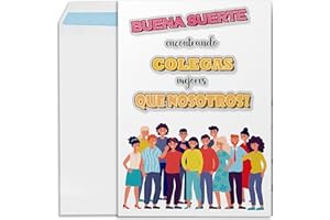 Cheerset Tarjeta despedida compañero trabajo grande A4 con sobre. Detalles compañeros de trabajo tarjeta regalo despedida (Despedida)