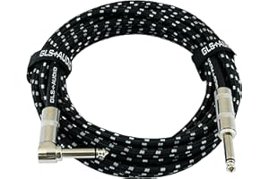 ELAORY 6.35 mm Gitarrenkabel Klinkenkabel 6M, Instrumentenkabel Elektrisches Instrumentenkabel Bass/Gitarren Lautsprecherkabel für Verstärker