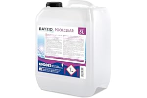 HÖFER CHEMIE 1 x 5 L BAYZID® Spa POOLCLEAR - Clarifiant Anti-Turbidité pour Spa et Petite Piscine - Compatible Filtres Cartouche et Boules Filtrantes - Élimine Algues et Bactéries pour Eau Cristalline