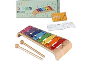STOIE'S 8 knappar regenboogkleuren C-Key Xylofon Piano Keyboard speelgoed voor kinderen peuters Met moppen på muziekblad