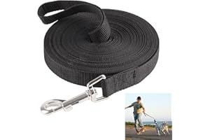 SVALOR Schleppleine 10m für Hunde,Lange Hundeleine für Training und Outdoor,Ausbildungsleine für Kleine bis Große Hunde,Robuste Nylon Hundeleine mit Handschlaufe und D-Karabiner (Schwarz)