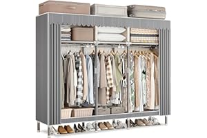 Dictstarst Armadio Aperto, Guardaroba Autoportante Scaffale Verticale, Guardaroba In Tessuto Pieghevole Da Campeggio, Armadio Per Vestiti Con Giunto In Acciaio Legato, Per Camera Da Letto E Soggiorno