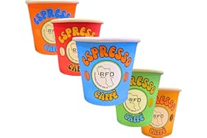 RFD 1000 Pz Bicchierini caffè carta, Tazzine 75 ml Bicchieri da caffe carta, colorati, Biodegradabili Biocompostabili Bicchieri caffe 75 ml, Made in Italy