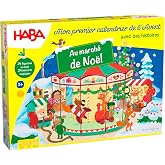 HABA Advent Calendar &ndash; On the Christmas Market &ndash; 24 Wooden Figures Designed with Love and 3D Game Decoration &ndash; for Children A