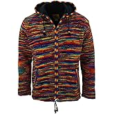 LOUDelephant Fleece Lined Brushed Gheri Cotton Hooded Jacket, Blue And White., XS