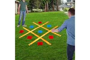 NUOERSAI Giant Tic Tac Toe Game, 4 Ft X 4 Ft Portable Strap Game Bean Bag Toss Tic Tac Outdoor Lawn Games for Adults and Family Backyard Camping Across Outside Games