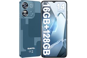 OUKITEL C57 Pro Telephone Portable Pas Cher - Smartphone Débloqué Android 14, Écran 6.52" 60Hz, 16Go(4+12) RAM + 128Go ROM/TF 1To, Batterie 4300mAh, 13MP/4G Dual SIM/Fingerprint/Face ID/GPS - Bleu